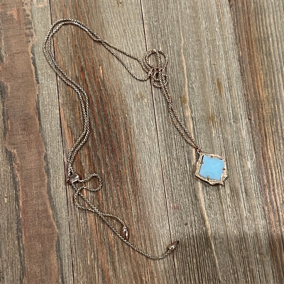Kendra Scott Kacey Blue Gold Adjustable Necklace - Picture 6 of 6